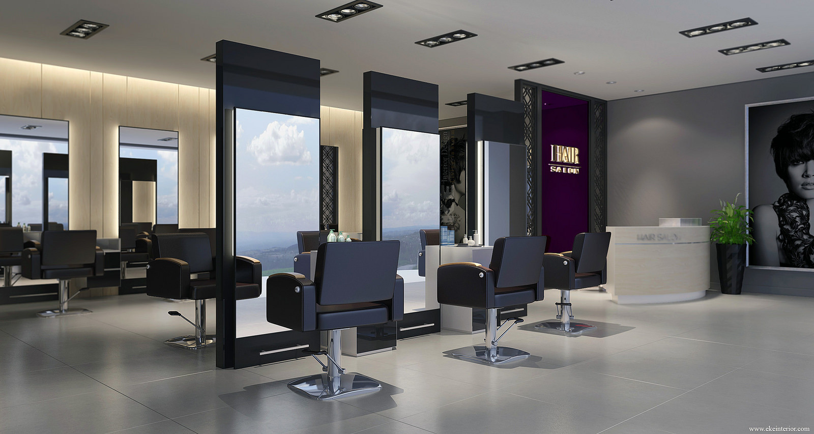 Thiết kế Salon- Tiệm tóc nhỏ đẹp, trang trí nội thất salon, tiệm tóc đẹp